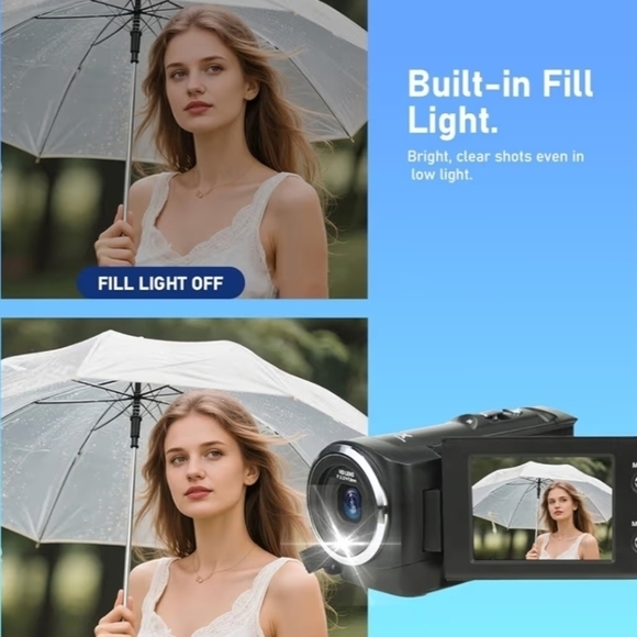 FLATIC 2K Camcorder, 48MP Video Camera, 16X Digital Zoom Vlogging Camera - Picture 7 of 10